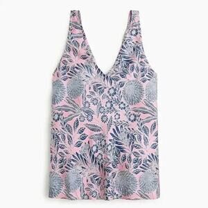 Abigail Borg for J Crew Pink Blue Floral Paisley Silk Tank Sleeveless Top 4